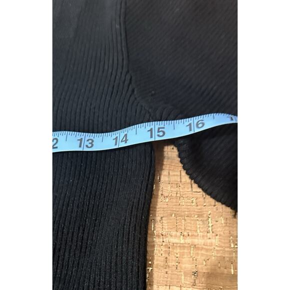 Womens Banana Republic Sweater Sz Small Black Heavy Ribbed Balloon Sleeves - Picture 4 of 6